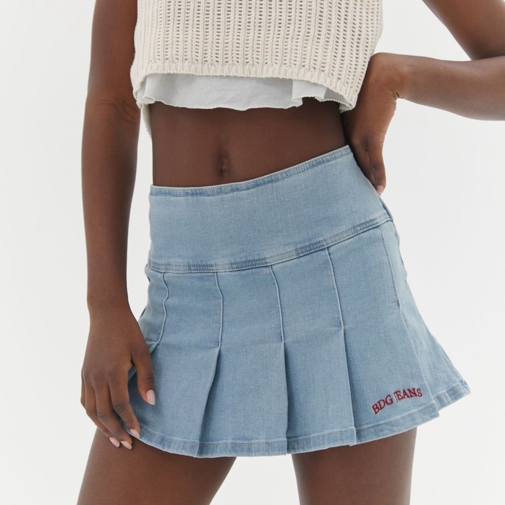 Medium BDG Urban Outfitters Pleated Denim Skirt